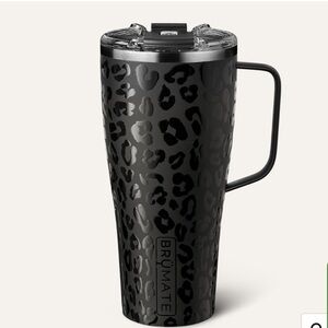 Brumate XL 32 oz travel toddy. Matte black with shiny leopard print